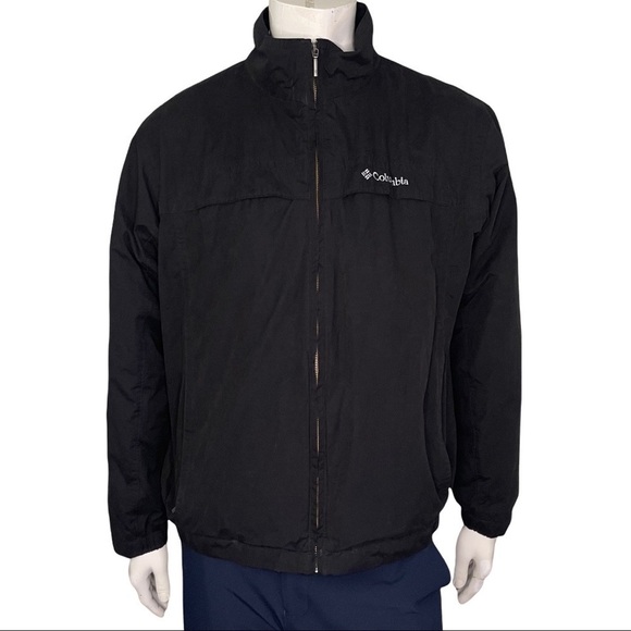 Columbia Men’s Black Full Zip Long Sleeved Lightweight Cotton Blend Jacket - Picture 1 of 16